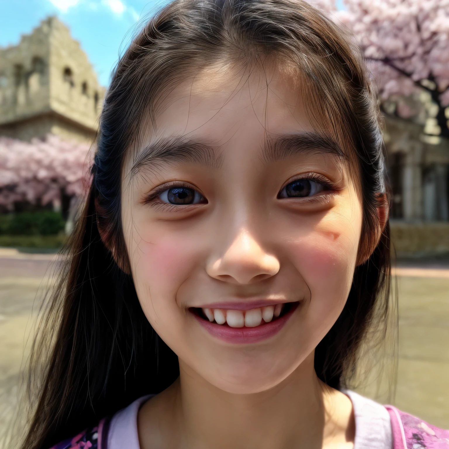 Highest_quality, (masterpiece:1.2) High resolution photos, (Realistic and realistic、And raw々New touch:1.37), (Panorama) (Group photo:1.6), (((Female student))) (Surround the camera), (Having various faces), (Nogizaka face variations:1.4), Wearing, { (Looking down at the camera) | (Kiss face to face) }, (((close:1.4, Face closeup from below:1.4))), (((Sky Background) With Cherry Blossoms)) . BREAK Extremely isetailed KAWAII face variations, Captivating Gaze, With a sharp eye (Shining Highlights:1.2), Long eyelashes、Glossy REis Lips with beautiful details, Coquettish Tongue, Rosy Cheeks, Shiny ivory skin . (isynamic joyful expressions | :is), Childish .