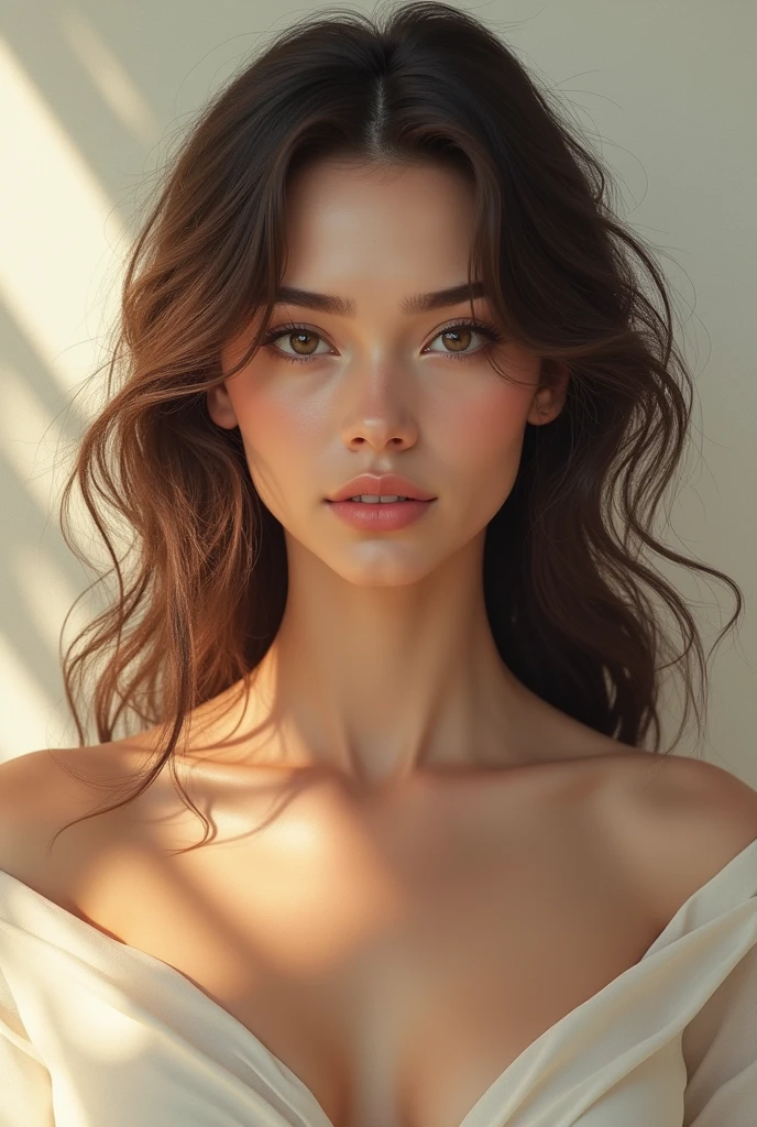 Realistic symmetrical beautiful woman