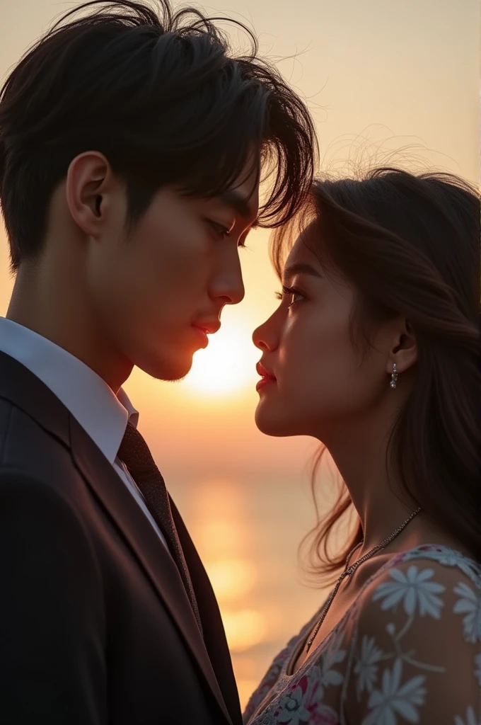 Park Jimin and a girl staring into each others eyes