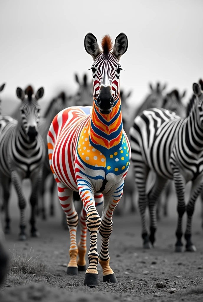 In black and white, the zebras roam,
But one stood out, not monochrome.
This zebra wore colors, bright and bold,
A rainbow horse, a sight to behold.
With polka dots and stripes of red,
Blue and yellow on his head.
He danced and pranced, with joy so clear,
The most colorful zebra, far and near.
The others laughed, "That's not our way!"
But he just smiled, "I'll dress this way.
For life’s too short to wear just one hue,
I’ll be a rainbow, not just black and blue!"
