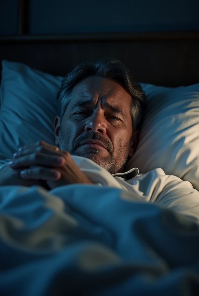 Homme qui n'arrive pas à dormir car il pense trop ( amour, argent, famille, situation)