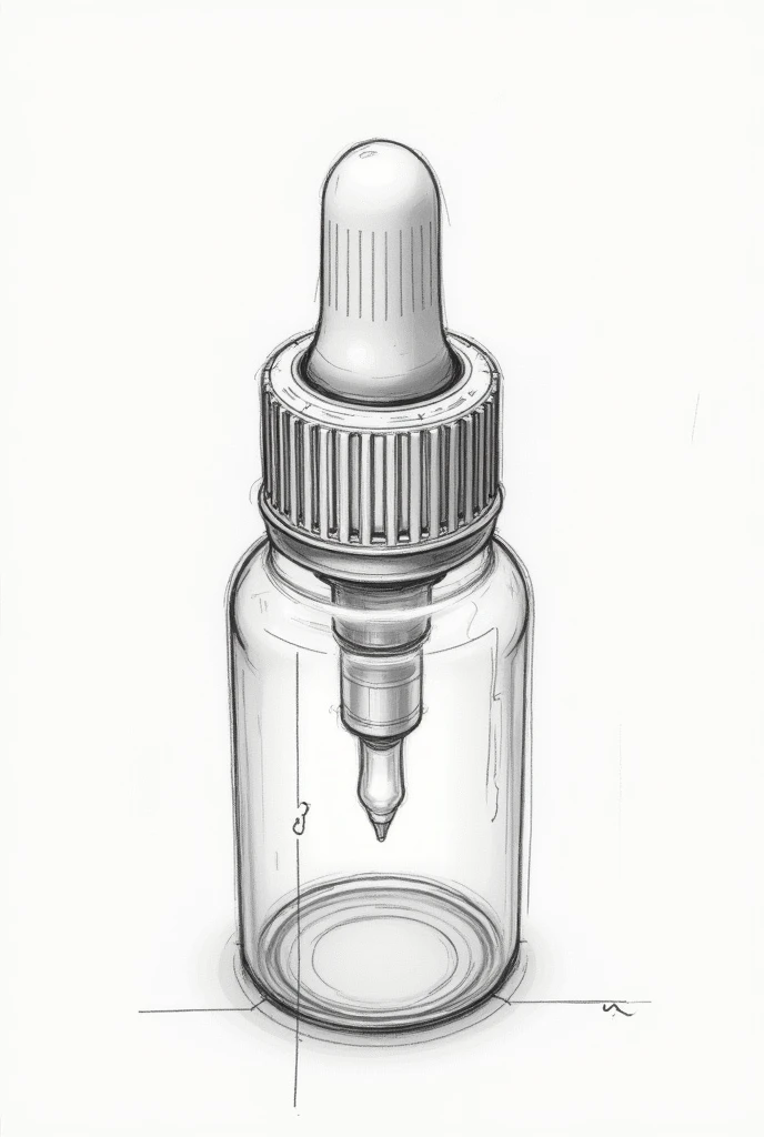 top view sketch of dropper bottle cap