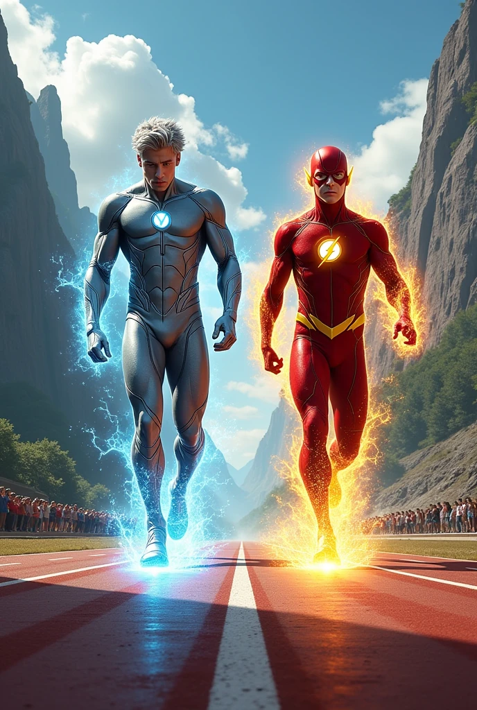 Marvel quick silver race with dc flash