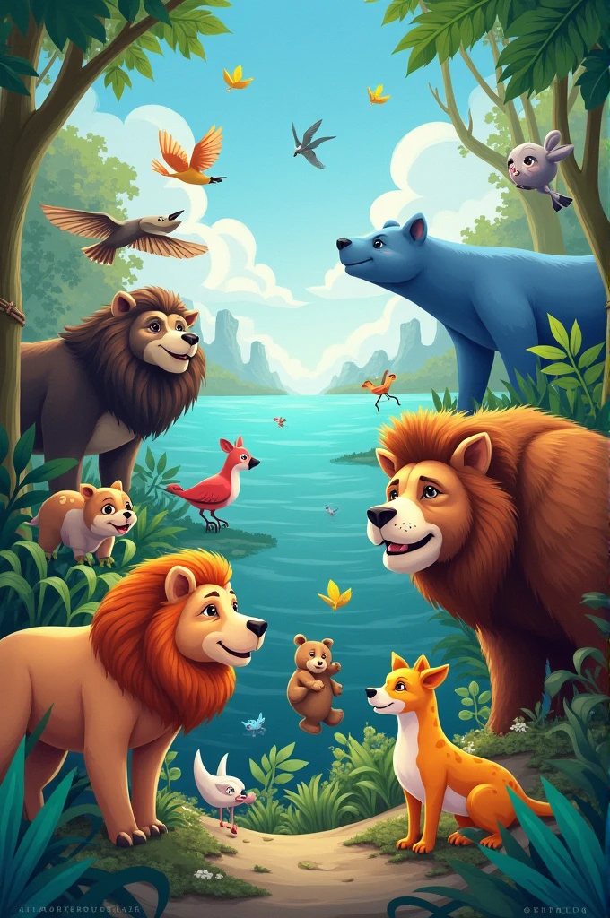Animals, animals, big and small,
Let’s learn about them, one and all!
From the jungle to the deep blue sea,
So many creatures wild and free!