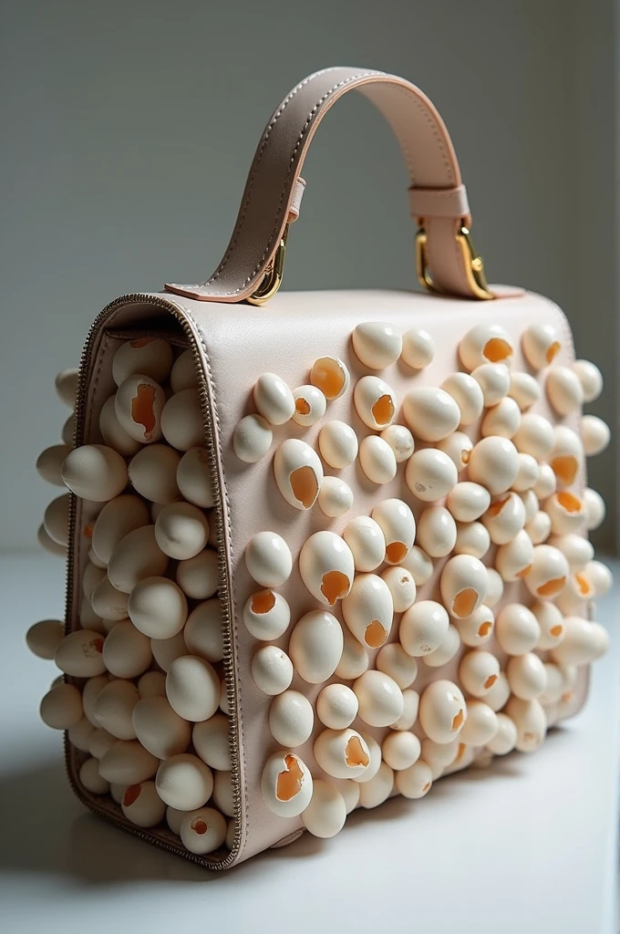 Create a fashion bag with eggshells.