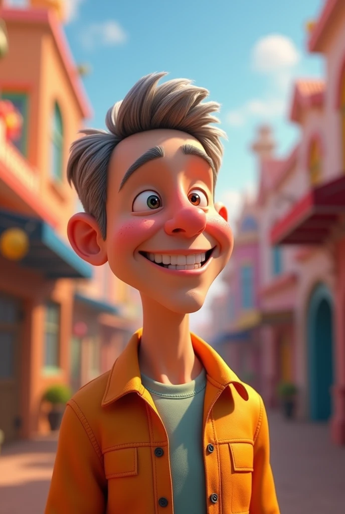 A white man in the style of Disney Pixar., high quality, Best Quality