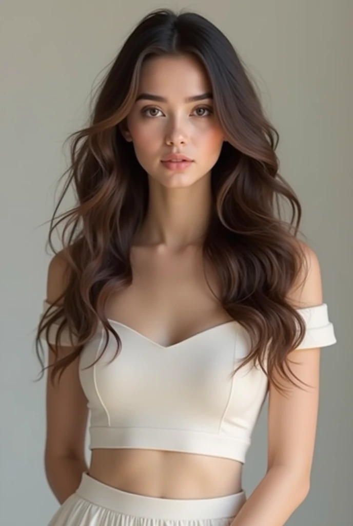Realistic symmetrical pretty woman most beautiful wavy hair most beautiful beautiful gorgeous full body 