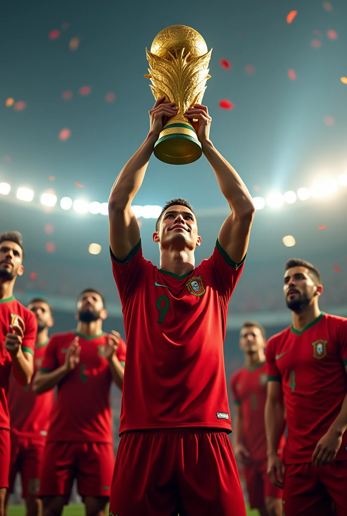 Cristiano Ronaldo winning the World Cup 