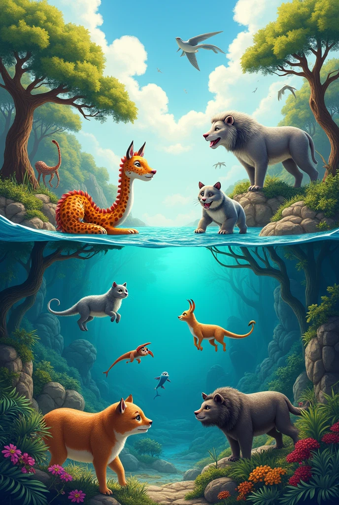 Animals, animals, big and small,
Let’s learn about them, one and all!
From the jungle to the deep blue sea,
So many creatures wild and free!