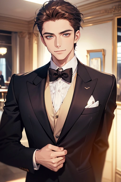 (high resolution:1.2),homem bonito em terno elegante,cara estiloso em traje profissional,confident man in formal office clothes,chic and sophisticated man in business suit,charming gentleman with impeccable style,modelo masculino elegante em terno sob medida,attractive male executive with an imposing presence,elegantly dressed man with irresistible charm,homem primorosamente vestido em um terno de grife,homem elegante e elegante em traje formal, sophisticated businessman exuding confidence,successful businessman in stylish office clothes,Well-groomed man radiating elegance and power,homem elegante com uma aura cativante de autoridade,modern gentleman attracting attention in a suit,homem profissional exalando carisma e charme,cara lindo em um terno sob medida,exuding confidence and style,homem confiante e polido em um conjunto formal,smooth, affable man with an air of sophistication,distinguished man showing impeccable taste and class,homem incrivelmente bonito com um sorriso matador,(retrato:1.2),(realista:1.37),(Bokeh,cores vivas,studio lighting),(sharp focus),(average:1.1)