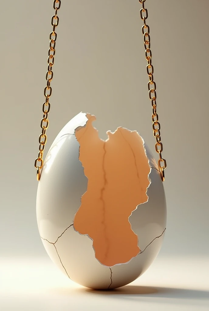Create a fashion egg shell bag, the shell is the structure of the bags and make a golden chain strap, Make her more fashionable, with the broken shell, as if the bag was open