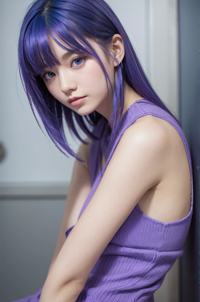 Blue and purple hair