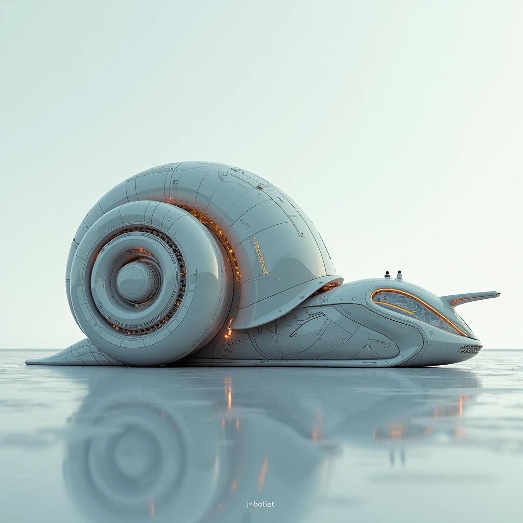 Design a car or bike based on the snail shape、Please draw each part in detail、Photorealistic concept art、(Highest quality, masterpiece, High resolution)、8k、wallpaper、