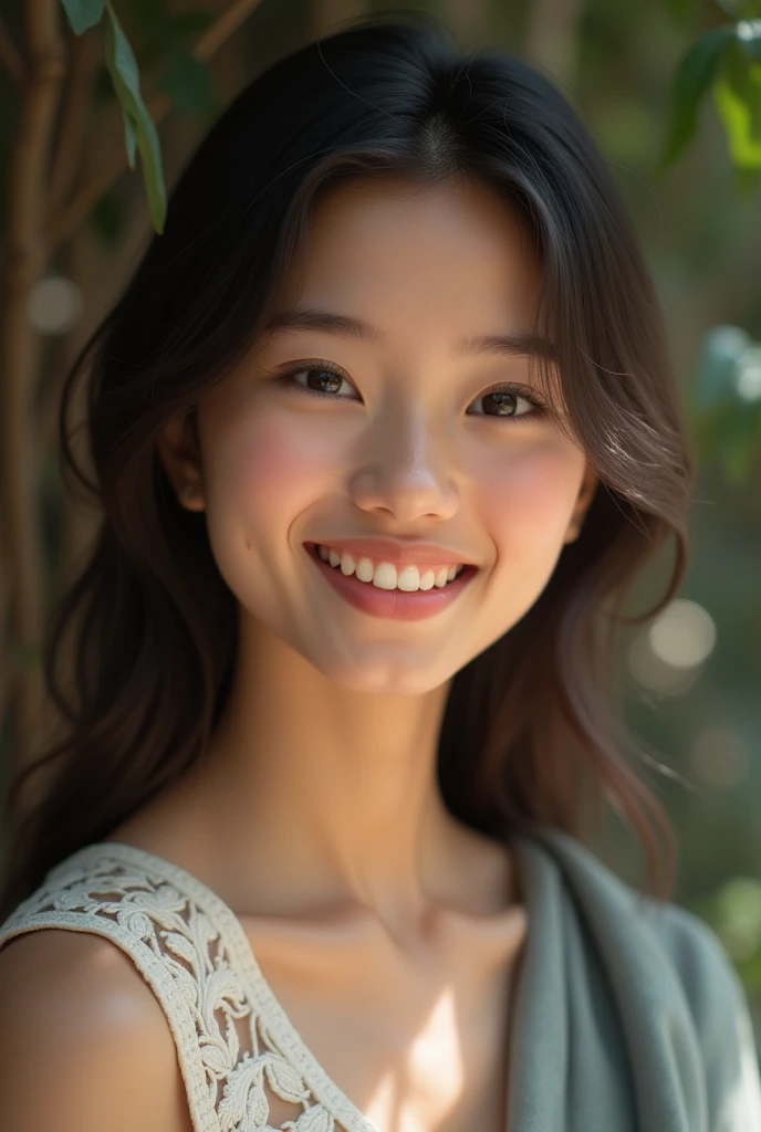Beautiful nepali girl smiling charming