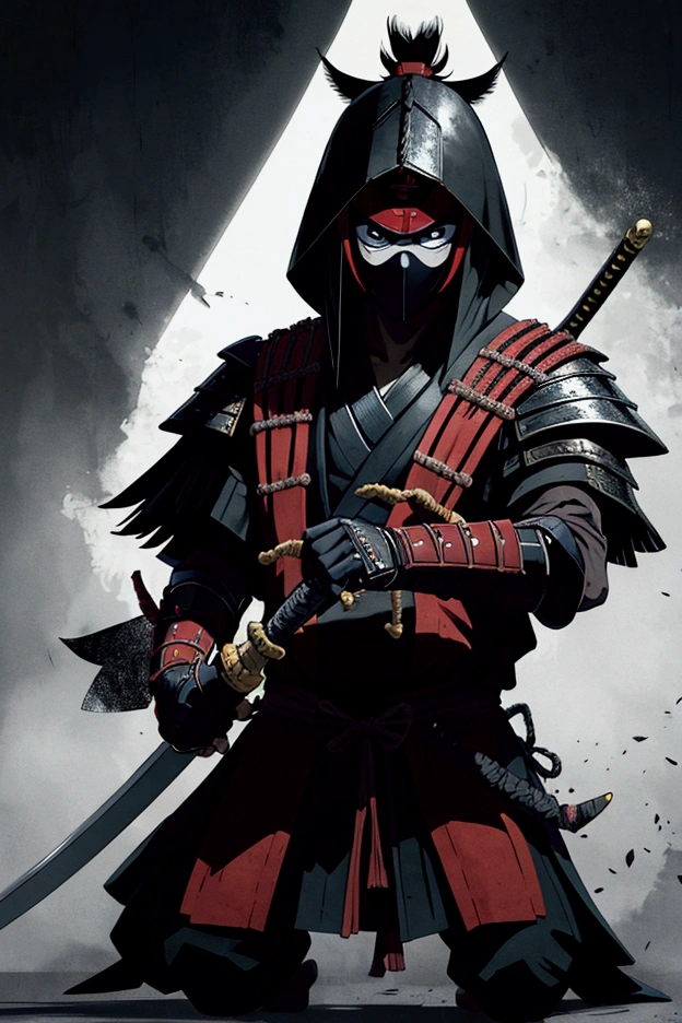 Goiano samurai with swords and supernatural powers and with a mask