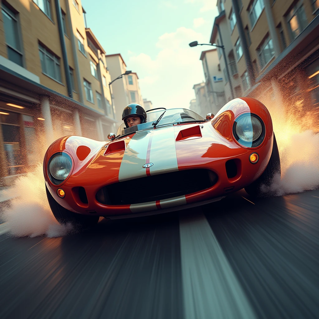 Movie Posters、Racing Car、Shooting from the curb、High speed cornering、