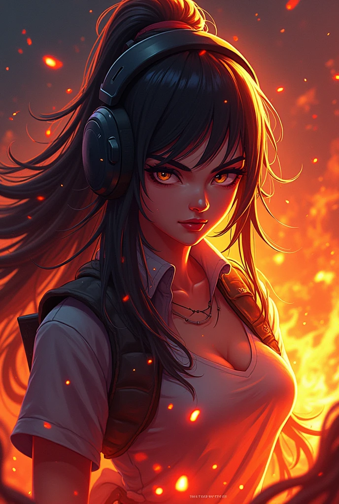 Fire female gaming logo