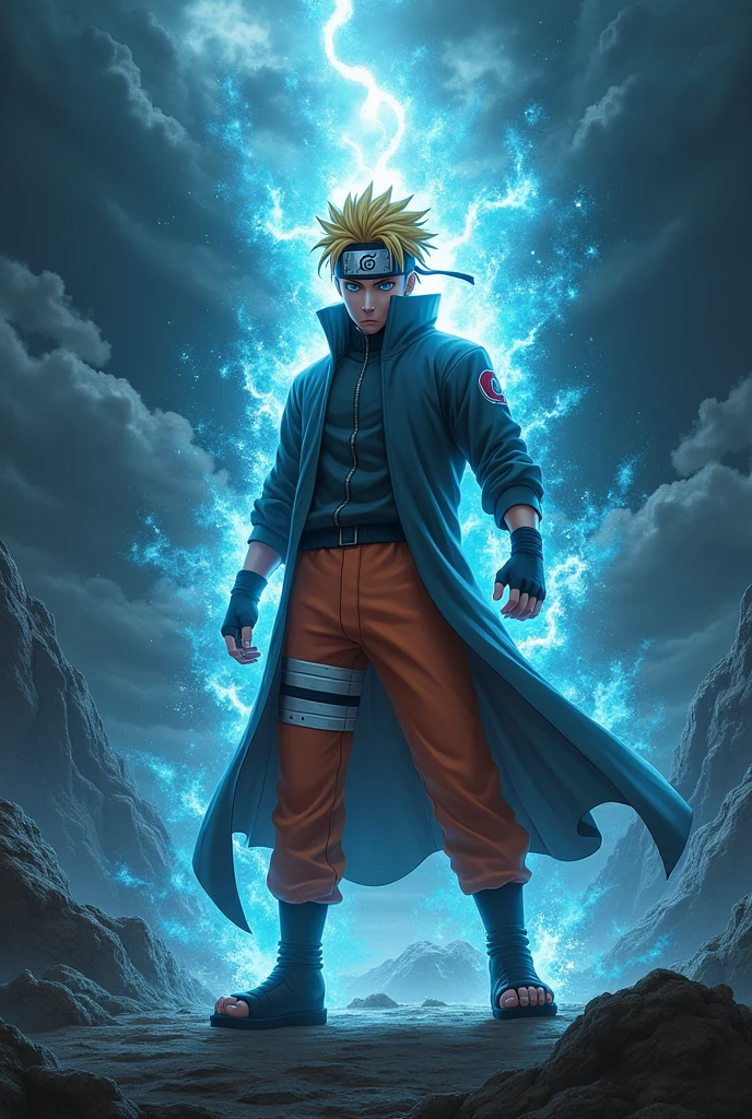 Make Naruto with his maximum strength, make it a wallpaper and make it look dark, have a better background
