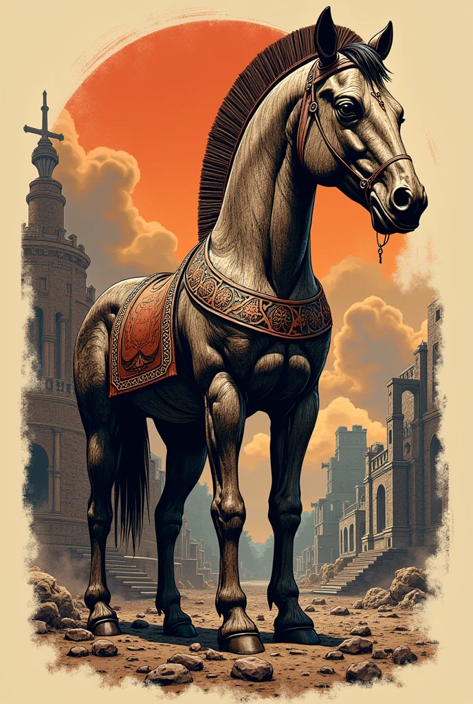Get an incredible tattoo with references to the Trojan horse
