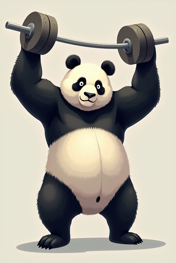 Panda lifting weights png