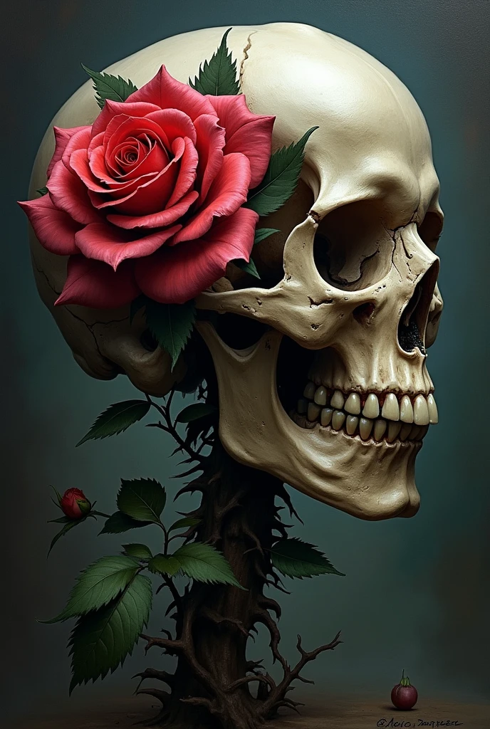 skull rose