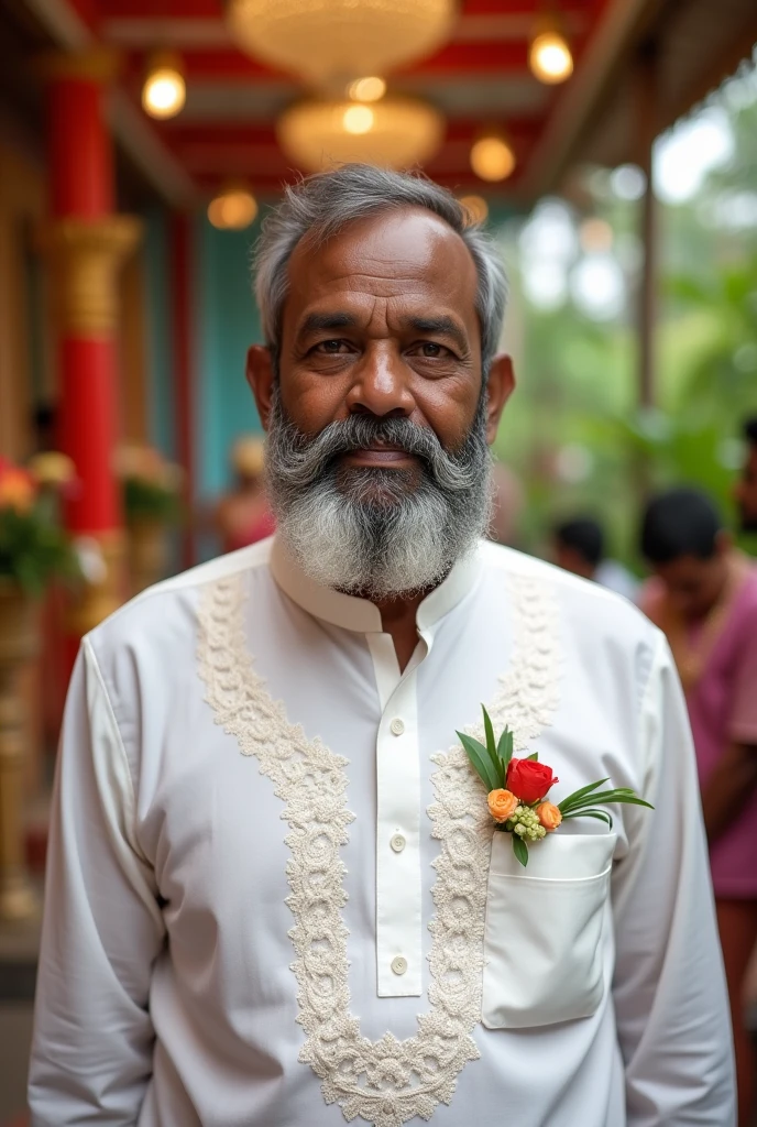 tamil 50years man with shirt in wedding photo