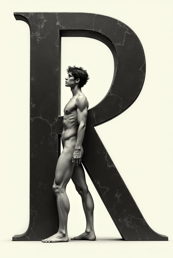 Letter R ; with human inside