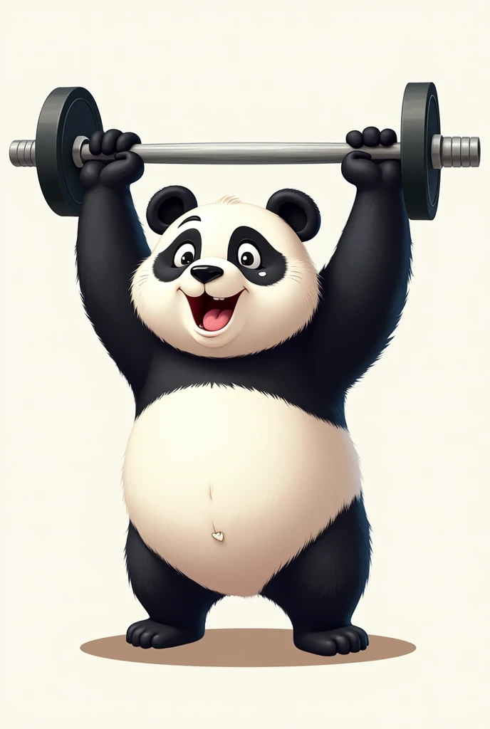 Animated panda lifting weights png