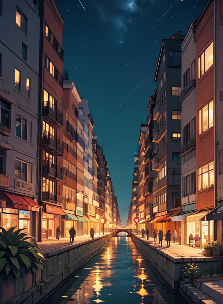 City night scene，High-rise buildings