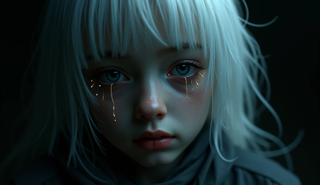 Crying in the dark、Tears like light fall from those eyes、White Hair