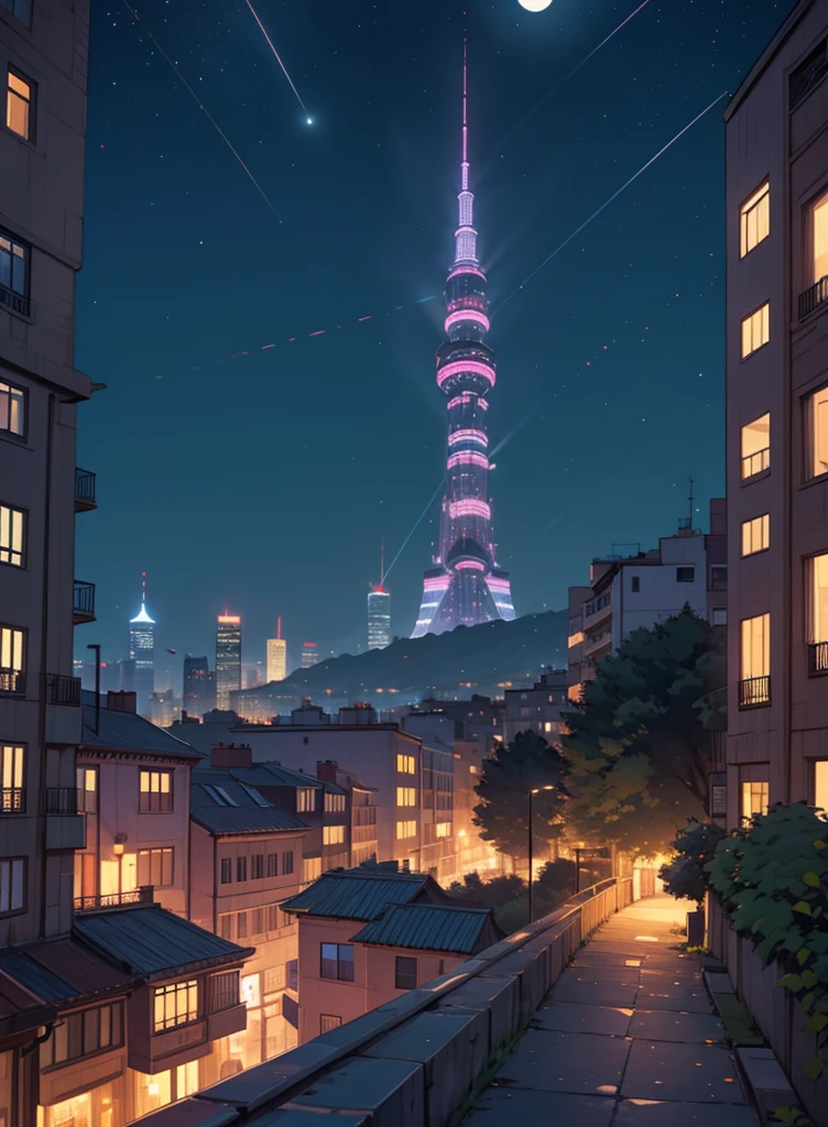 City night scene,High-rise buildings,high altitude,Overlooking,Brightly lit