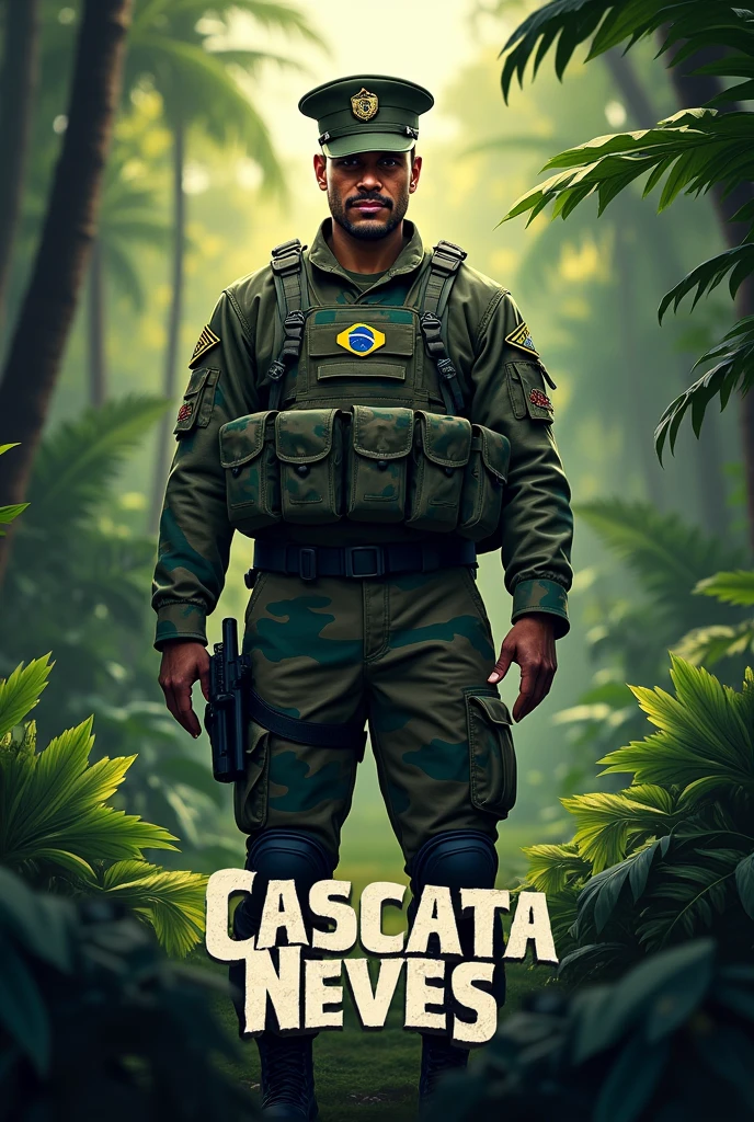 YouTube channel logo with a Brazilian army soldier and the text Cascata Neves