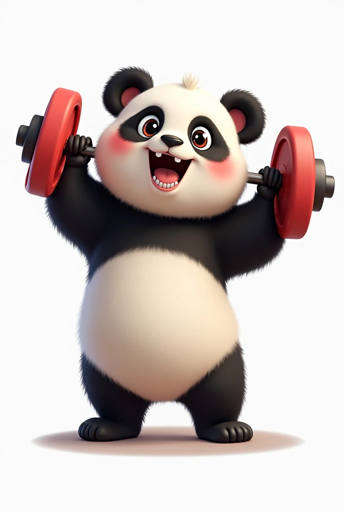 Animated panda lifting weights png