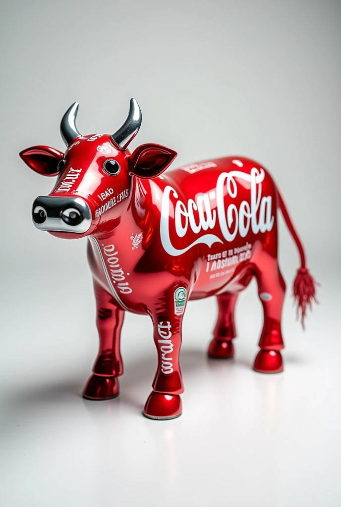 A child created a cow with Coca-Cola cans