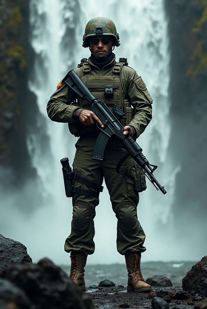YouTube channel logo for a Brazilian army soldier holding an AK-47 with the text Cascata Neves