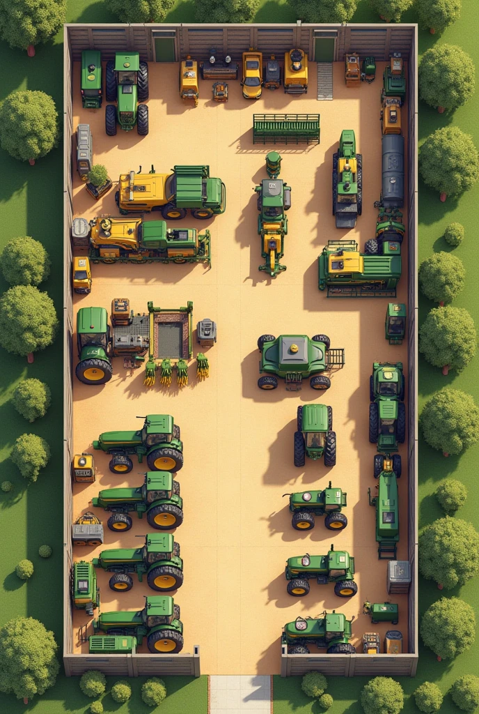 Create a floor plan for an agricultural equipment rental company