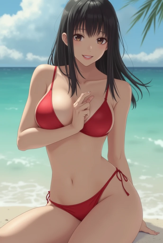 Realistic photos、Cute idol high school girl face、Beautiful face of 20 years old、Cute bikini、all fours , Leg spread, photograph,Large Breasts、Big Breasts、Gravure idol、Sexy Idol、((torpedo gigantic breasts, cleavage:1.3)),Big Ass、completely nude,((Very small micro bikini:1.3))Focus on