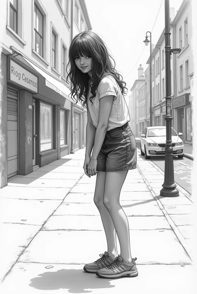 Drawing of a girl masturbating on the street