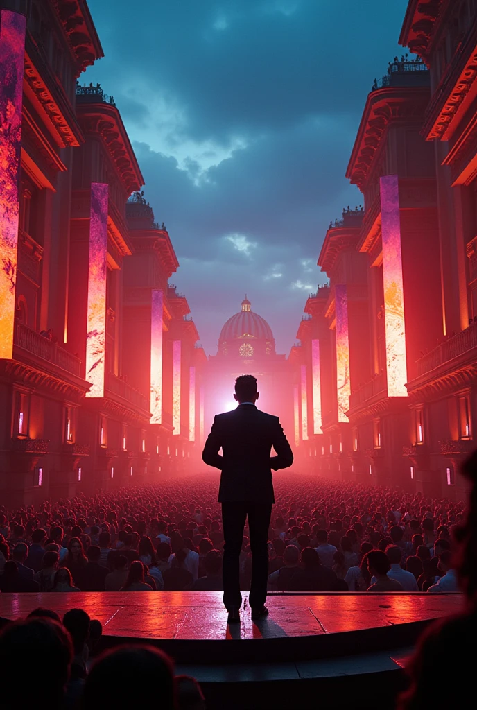 Luis Miguel singing at the Zócalo in Mexico City