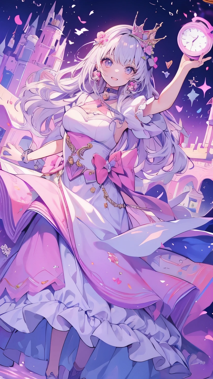 Princess、Prince、pastel long dress、Dance、Castle、smile