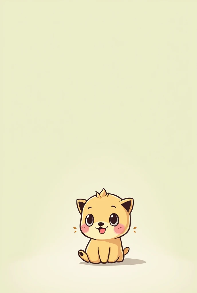 (Most of the background is solid color.),Simple little cute cartoon character picture below