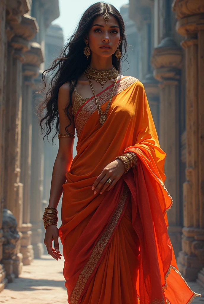 Valo reyna in saree outfit