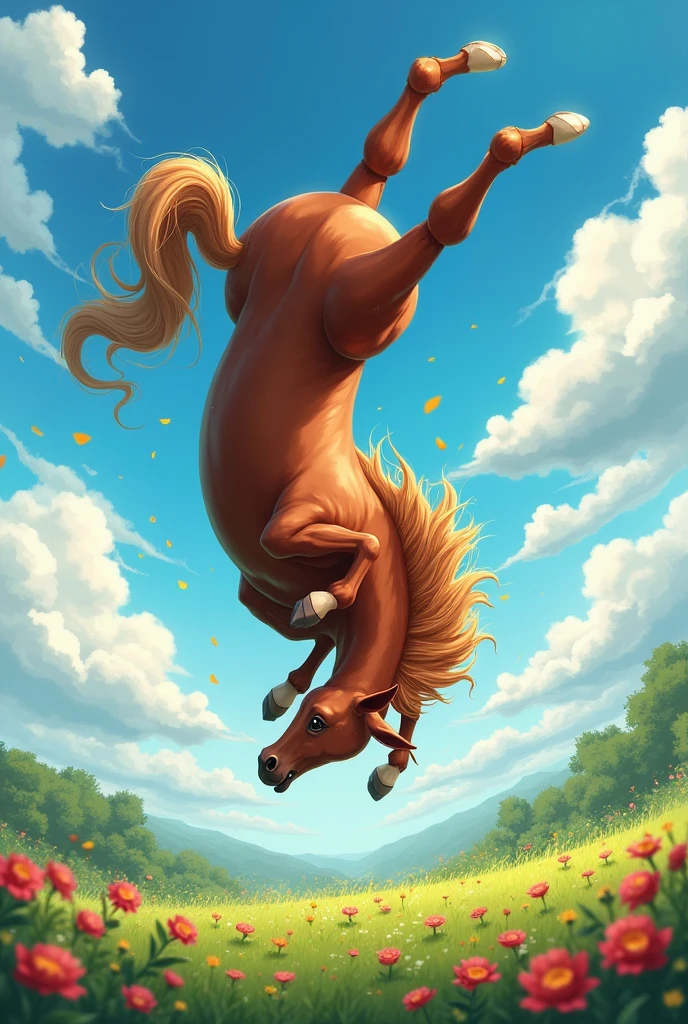 a horse doing a somersault