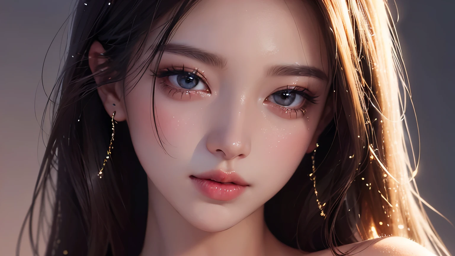 (ultra detailed, absolutely resolution, best quality:1.3), a portrait of a beautiful woman's lips only, beautiful and lustrous lips, gloss, half-open, sigh, foggy filter effects, glitter effects, 2.5D, delicate and dynamic, artistic photography, hyper realistic, graphic CG digital art