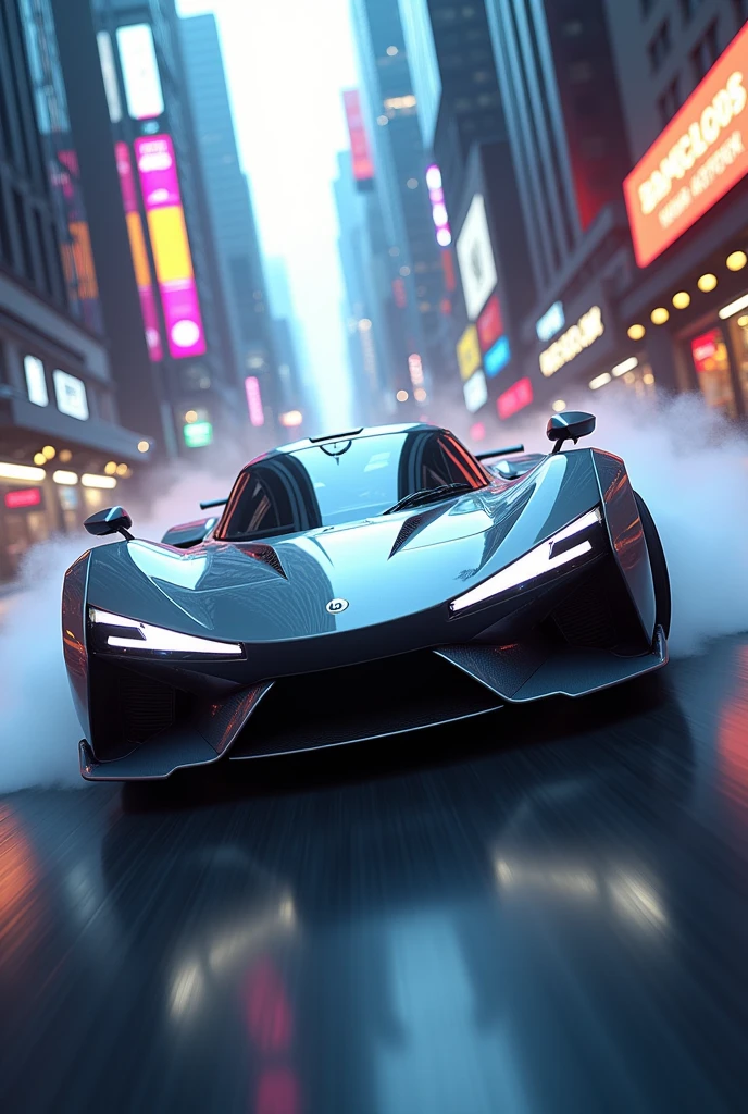 futuristic stylish car, drifting, dynamic, cool