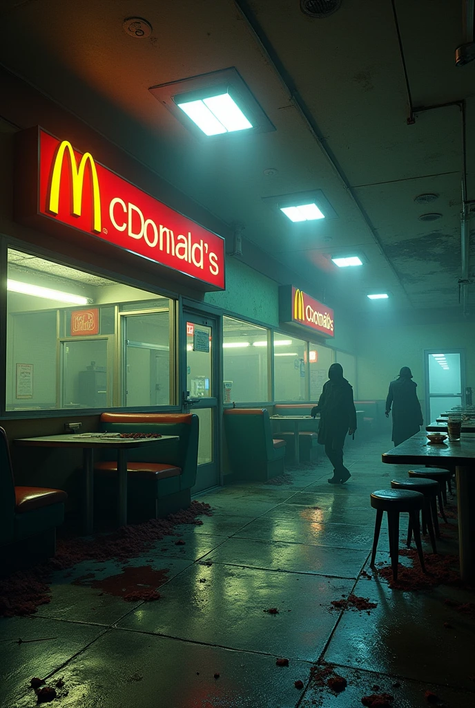 Horror and creepy McDonald's store