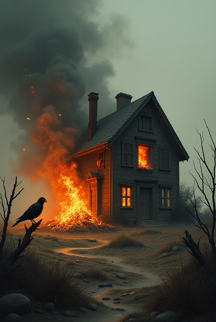 Burning Ants house and Anxious bird