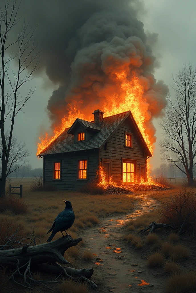 Burning Ants house and Anxious bird