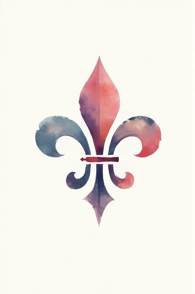 A logo with a watercolor fleur-de-lis, a brush, all in pastel tones and the name “Kat'Inspi”
