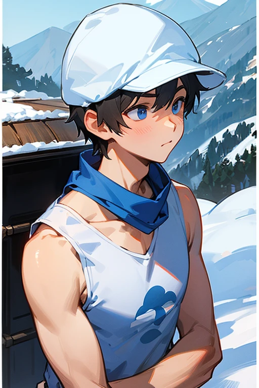 Snow mountain tank top elementary school boy